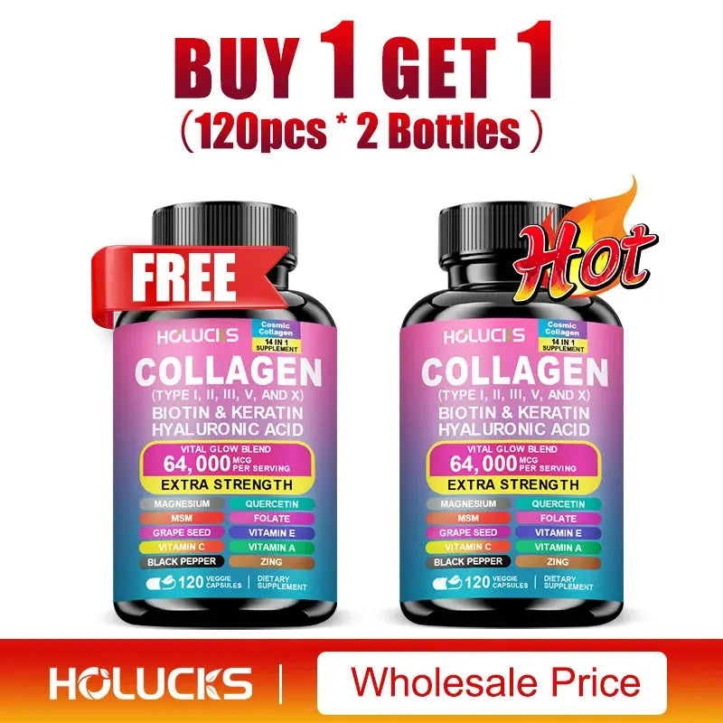 Organic Collagen Capsules Biotin Keratin Skin Care Product Booster-Skin Nail,Hair Care,Anti Aging,Whiteningand Joint Supplement Mysterious