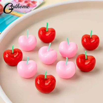 5pcs Cherry Candles Birthday Cake Decorationscherry Birthday Candlesdesserts Baking Decorations Mysterious