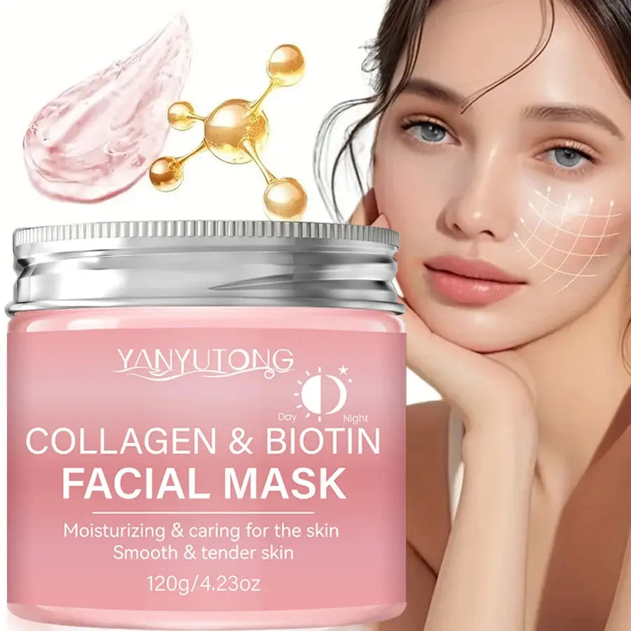Collagen Peel Mask, Biotin Collagen Wrap Mask Day and Night, Deep Hydration, Night Care Mask Cream. Mysterious