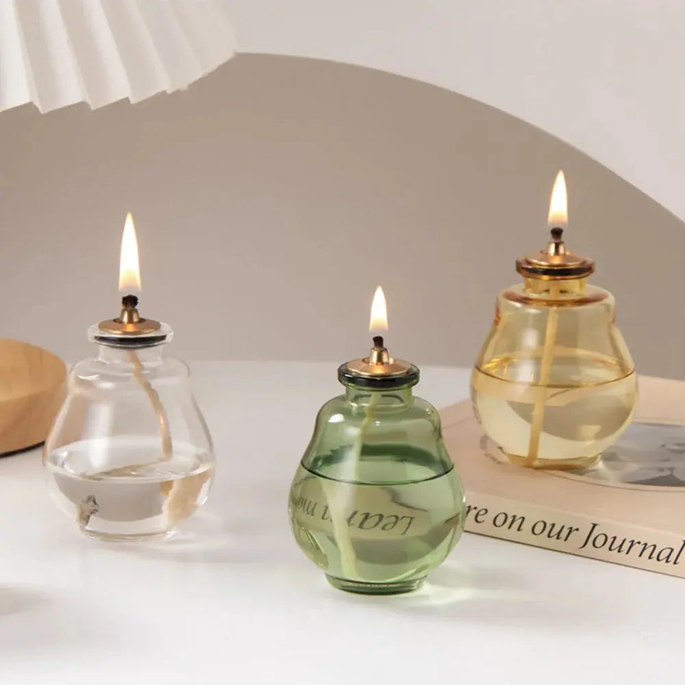 Creative Aromatherapy Candles Glass Coloful Small Oil Lamps Modern Home Decorative Ornaments Indoor Outdoor Oil Lamps Mysterious