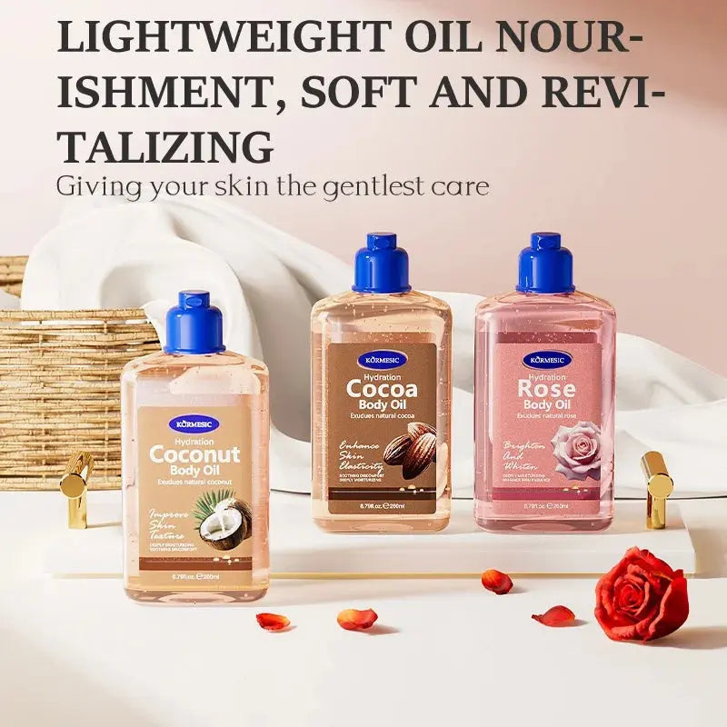 New Body Care Oil  Brightens Skin  Suitable for all skin types，Coconut Body Oil，Cocoa Body Oil，Rose Body Oil，VITALIZING BODY OI Mysterious