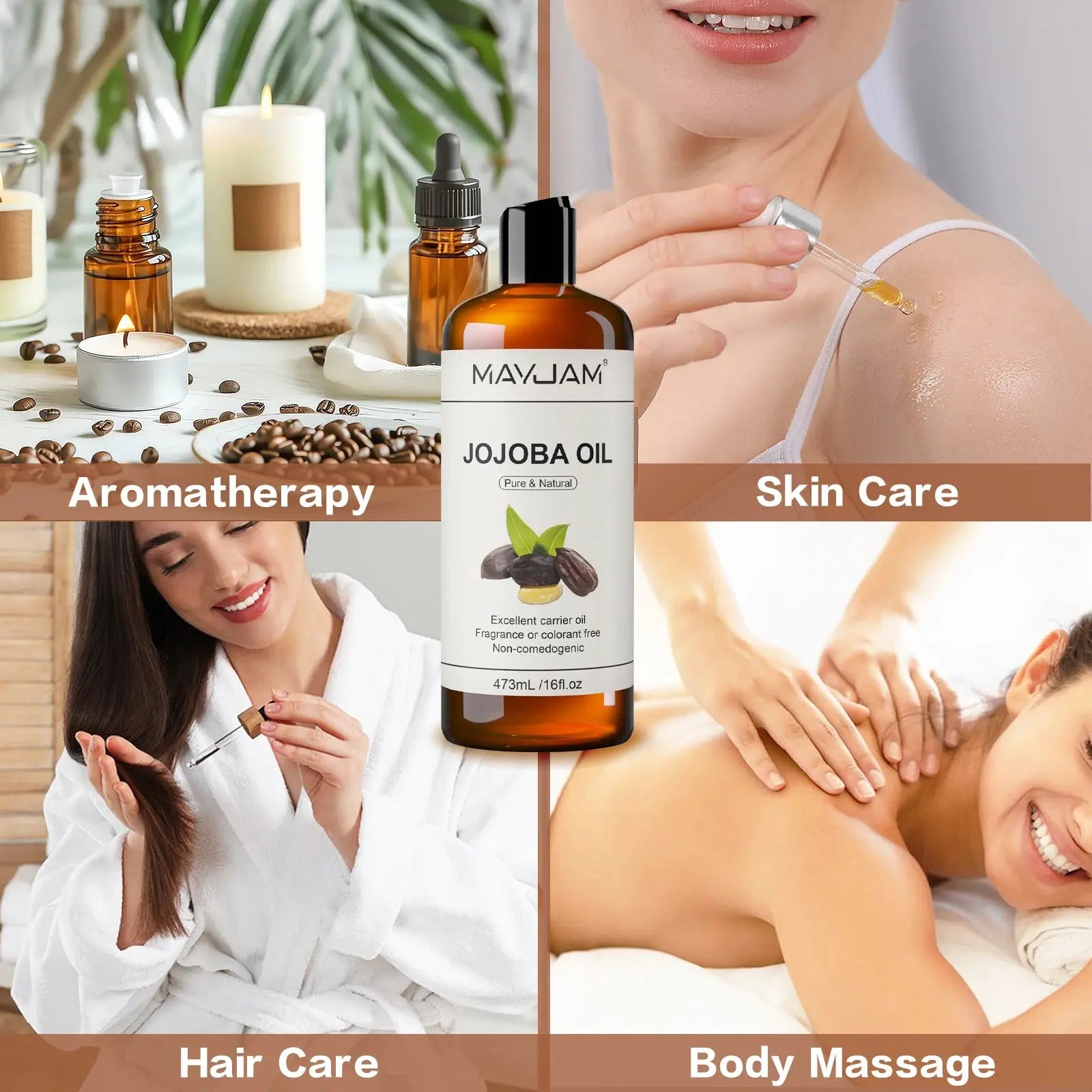 USDA Organic Sunflower Seed for Skin &amp; Hair Cold-Pressed Pure Natural Sweet Almond Moroccan Argan Massage Oil Moisturizing Mysterious