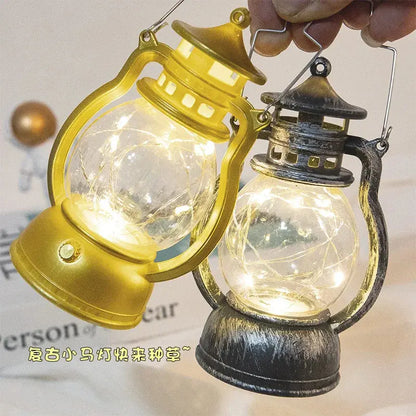 Candle Holders lantern for Table Retro Flameless Kerosene Lamp Desktop Candlestick Chandelier Christmas New Year Night Light Mysterious