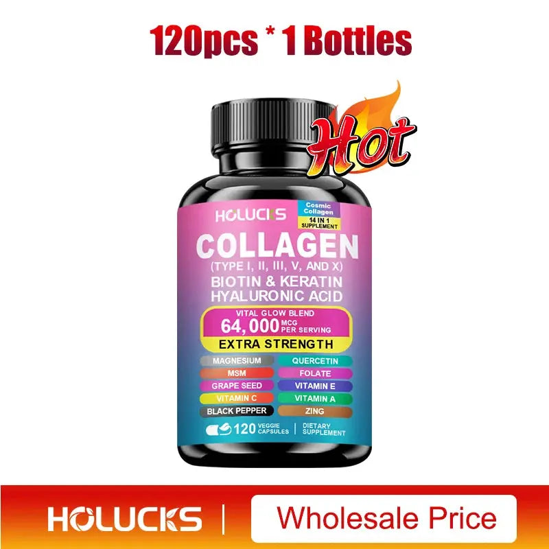 Organic Collagen Capsules Biotin Keratin Skin Care Product Booster-Skin Nail,Hair Care,Anti Aging,Whiteningand Joint Supplement Mysterious