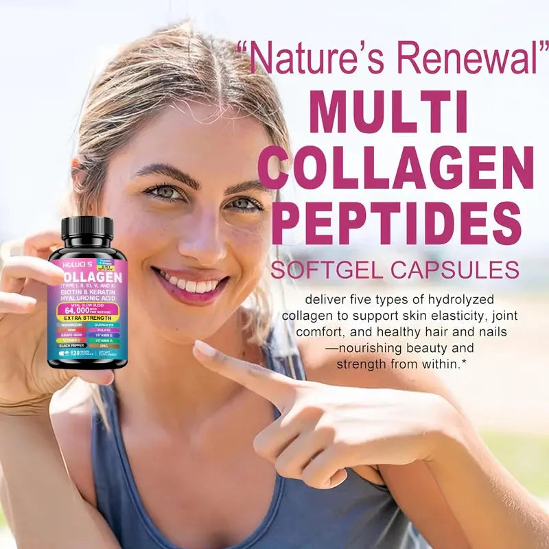 Organic Collagen Capsules Biotin Keratin Skin Care Product Booster-Skin Nail,Hair Care,Anti Aging,Whiteningand Joint Supplement Mysterious