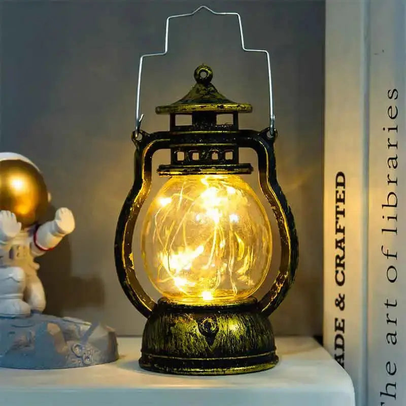 Candle Holders lantern for Table Retro Flameless Kerosene Lamp Desktop Candlestick Chandelier Christmas New Year Night Light Mysterious