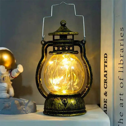Candle Holders lantern for Table Retro Flameless Kerosene Lamp Desktop Candlestick Chandelier Christmas New Year Night Light Mysterious