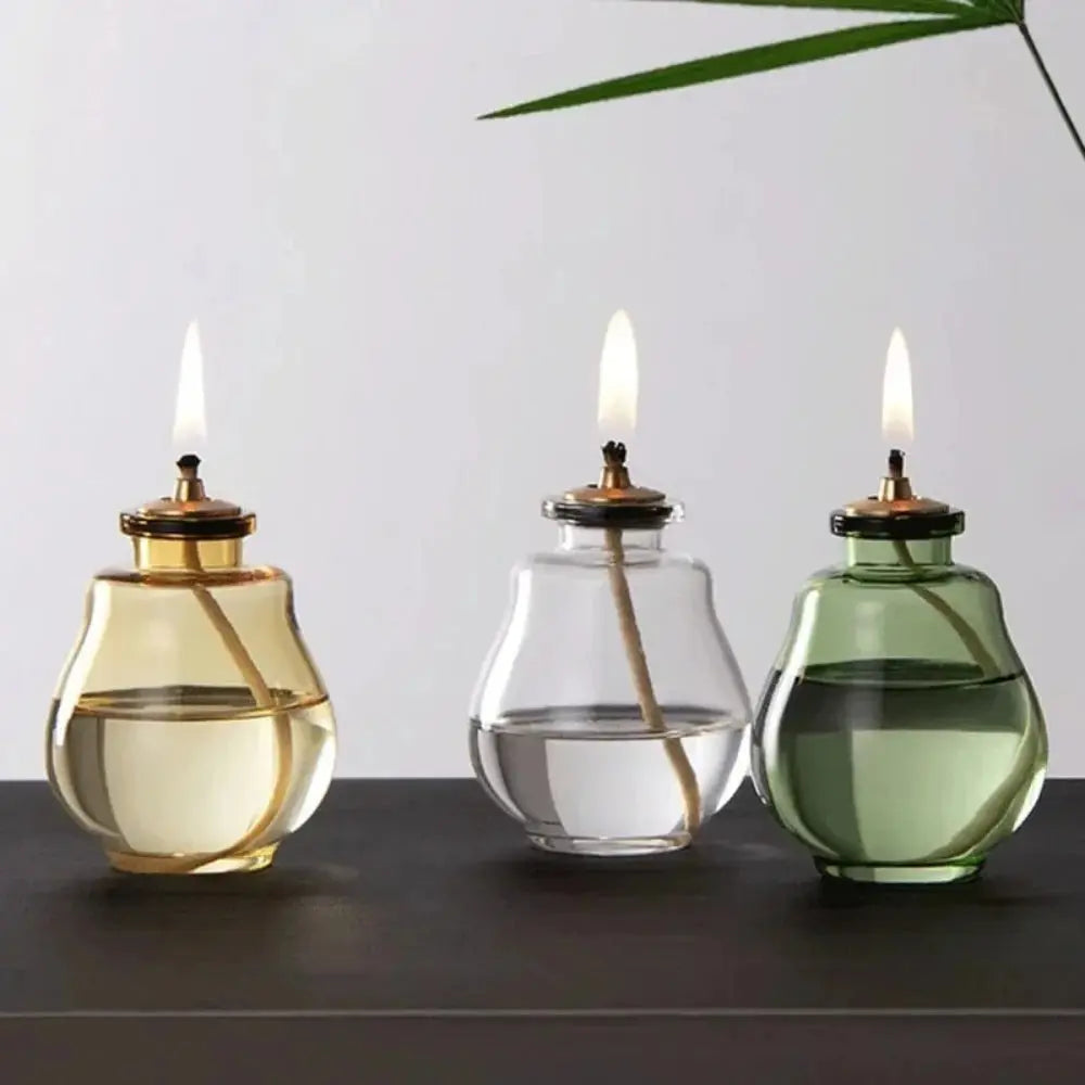 Creative Aromatherapy Candles Glass Coloful Small Oil Lamps Modern Home Decorative Ornaments Indoor Outdoor Oil Lamps Mysterious