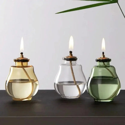 Creative Aromatherapy Candles Glass Coloful Small Oil Lamps Modern Home Decorative Ornaments Indoor Outdoor Oil Lamps Mysterious