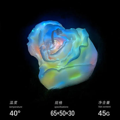Low Temperature Candles Glow in The Dark White Peony Flower Shaped Luminous Candles Adult Heat Body Safe Drip Candles Wax Play Mysterious