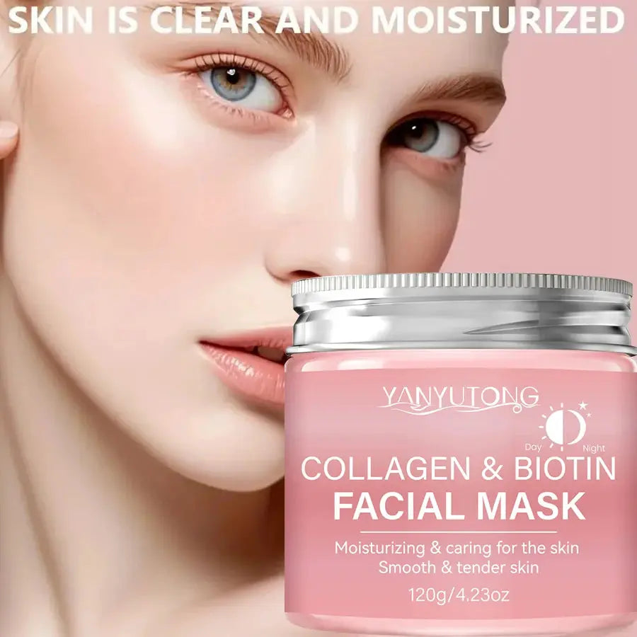 Collagen Peel Mask, Biotin Collagen Wrap Mask Day and Night, Deep Hydration, Night Care Mask Cream. Mysterious