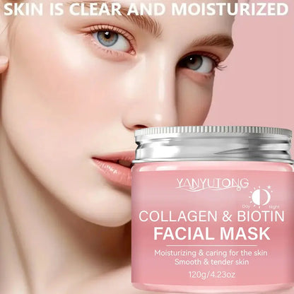 Collagen Peel Mask, Biotin Collagen Wrap Mask Day and Night, Deep Hydration, Night Care Mask Cream. Mysterious