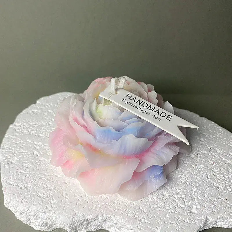 Low Temperature Candles Glow in The Dark White Peony Flower Shaped Luminous Candles Adult Heat Body Safe Drip Candles Wax Play Mysterious