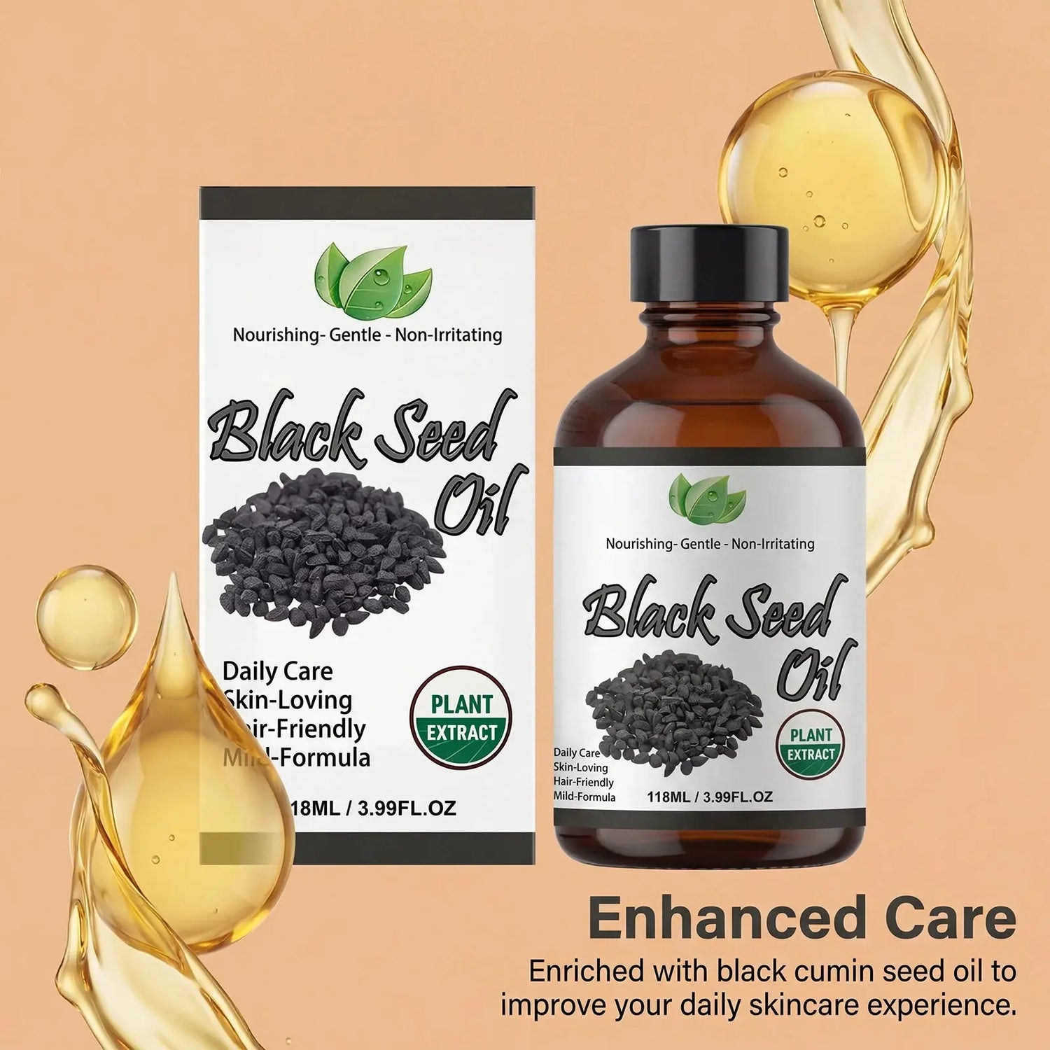 Organic Black Seed Oil Hair,Body &amp; Face Nourishing Moisturize Essence Oil Natural Smooth Skin Care Product Multi Effect Care Oil Mysterious