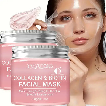 Collagen Peel Mask, Biotin Collagen Wrap Mask Day and Night, Deep Hydration, Night Care Mask Cream. Mysterious