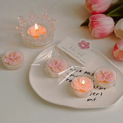 Handmade Peach Blossom Tea Candle Scented Candle Aromatherapy Soy Wax Candles Wedding Birthday Candle Party Home Decoration Mysterious