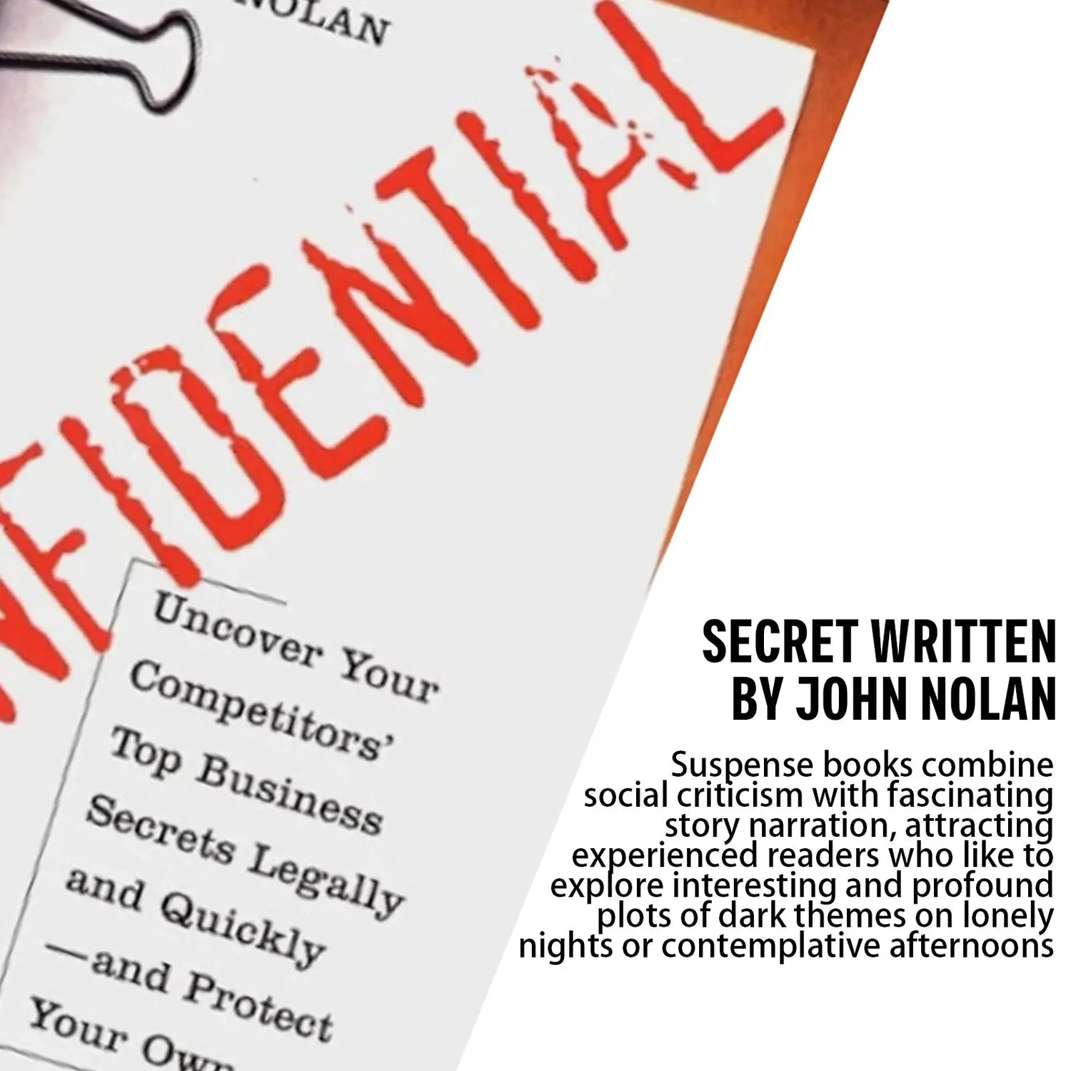 Confidential By John Nolan Paperback Book High Density Plot Suspense Novel For Weekend Rainy Day Reading Mysterious
