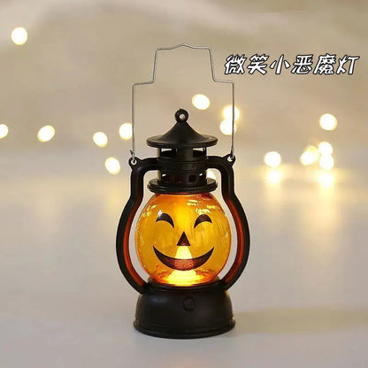Candle Holders lantern for Table Retro Flameless Kerosene Lamp Desktop Candlestick Chandelier Christmas New Year Night Light Mysterious