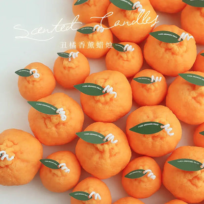 Fruit Orange Candle Handmade Scented Candle Aromatherapy Soy Wax Candle Wedding Birthday Candles Party Home Decoration Mysterious